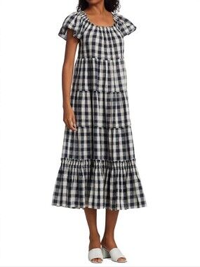 The Great.- The Nightingale Dress In Heart Checkered Sz Small